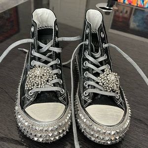 Free People (Nan-Ku Couture) Studded Metallic Sneakers Size 37